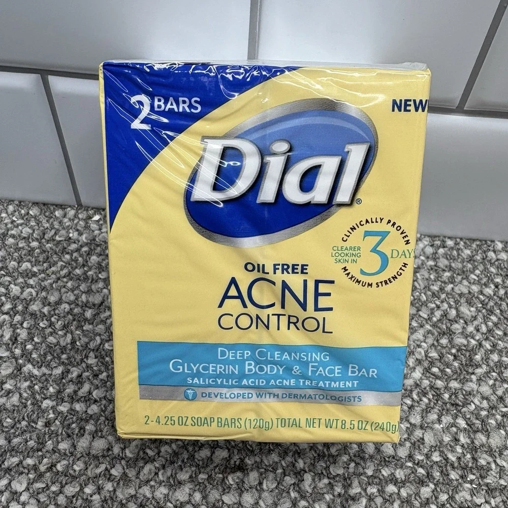 Dial Oil Free‎ Acne Control Deep Cleansing Bar Soap 2 Bars Sealed Discontinued